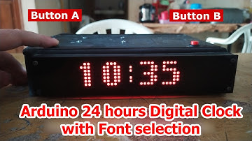 Arduino 24 Hours Digital clock using MAX7219 LED matrix with Fonts selection
