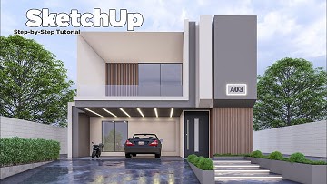 SketchUp Tutorial | Step by Step For Beginner | Modern Villa | nice tower