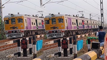 Old Conversation Howrah Katwa and Katwa Bandel Emu Local Train Passing Through Curved Rail Gate