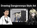 How I Draw Danganronpa Splash Art (Komatsuzaki Style)