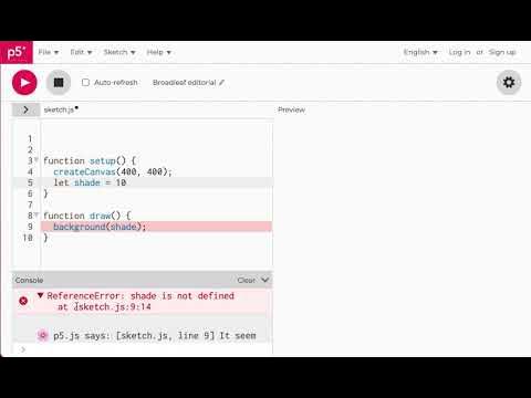 global vs local variables in p5.js - YouTube