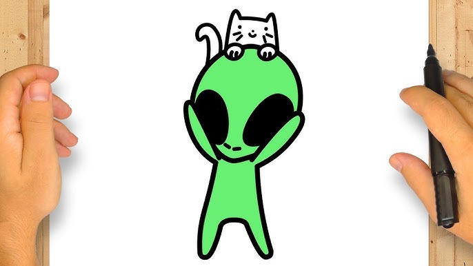 Aprenda a desenhar e pintar um Alien incrível em poucos passos #desenh