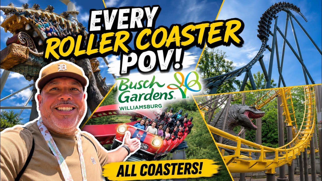 Every Roller Coaster POV from Busch Gardens Williamsburg!