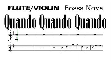Quando Quando Quando Flute Violin Sheet Music Backing Track Play Along Partitura