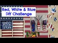 🇺🇸DIY DOLLAR TREE RED WHITE & BLUE PATRIOTIC FARMHOUSE DECOR | DIY Challenge | Heidi Sondbul DIY