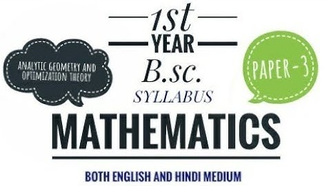 Bsc first year mathematics paper3 analytic geometry syllabus for English and Hindi medium.