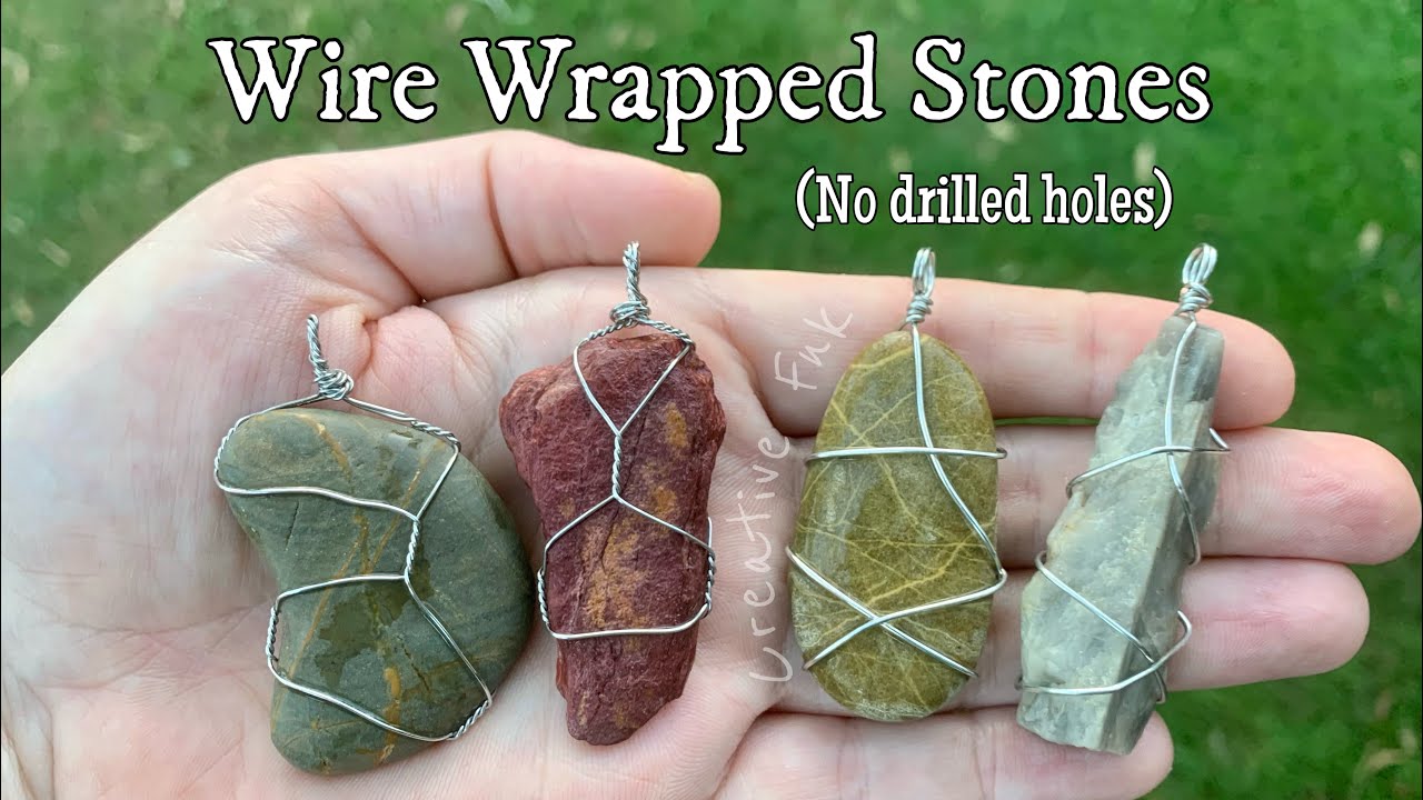 Wire wrapping stones - beginners. 2 x simple designs 