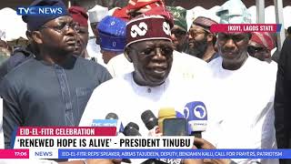 President Tinubu Joins Muslim Faithful In Lagos For Prayers