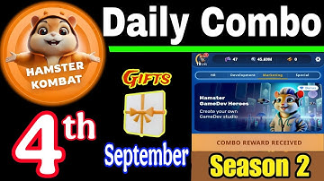 Hamster Kombat GameDev Heroes 🎮| 4 September Daily Combo 🧩 Season 2