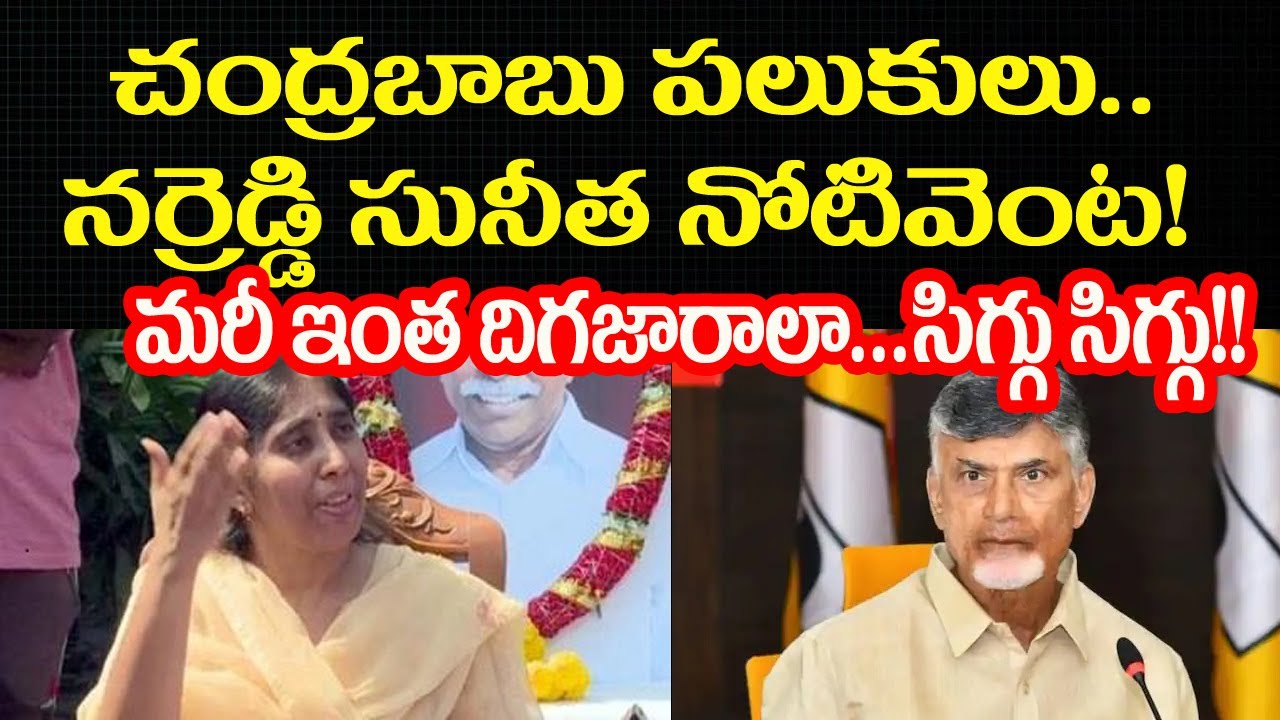 చంద్రబాబు పలుకులు.. నర్రెడ్డి సునీత నోటివెంట!మరీ ఇంత దిగజారాలా.. సిగ్గు ...