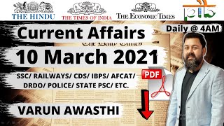 10 MARCH 2021 CURRENT AFFAIRS | Daily Current Affairs Jackpot |#CurrentAffairs2021