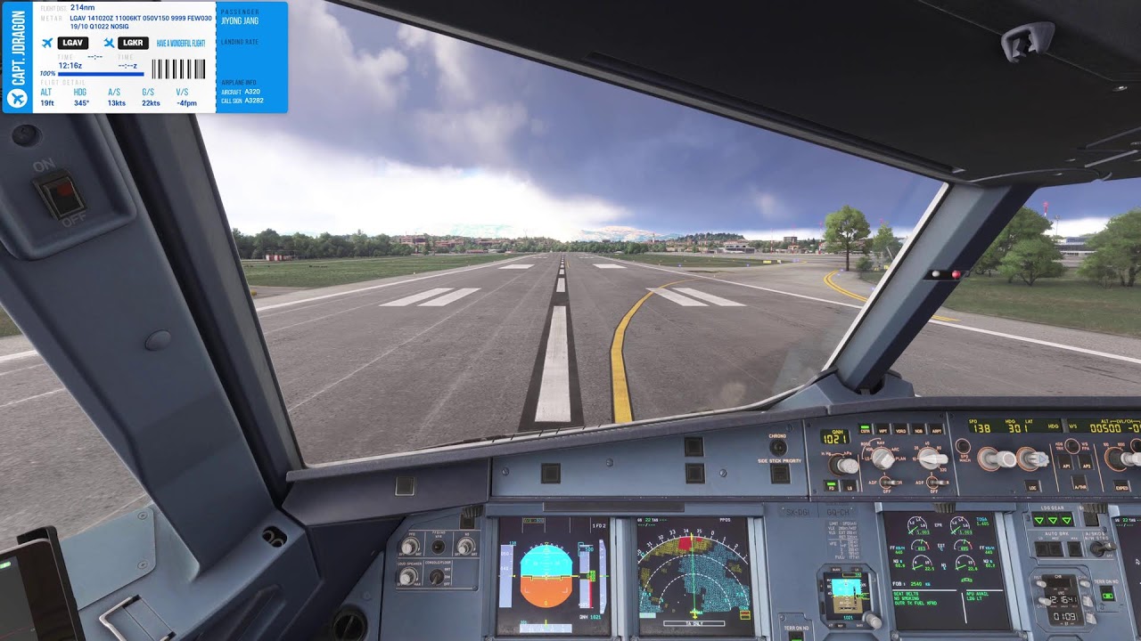 Landing at Corfu Int'l | Aegean Airlines | LGAV-LGKR | Fenix a320