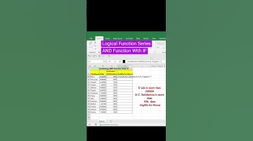 Logical Function Series -Part 1- Combine AND function With IF in Excel  #logicalfunction#iffunction