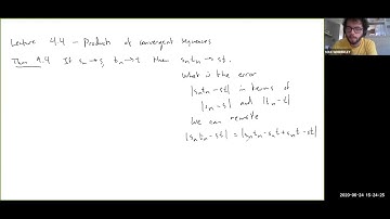 Lecture 4.4 - Products of Convergent Sequences