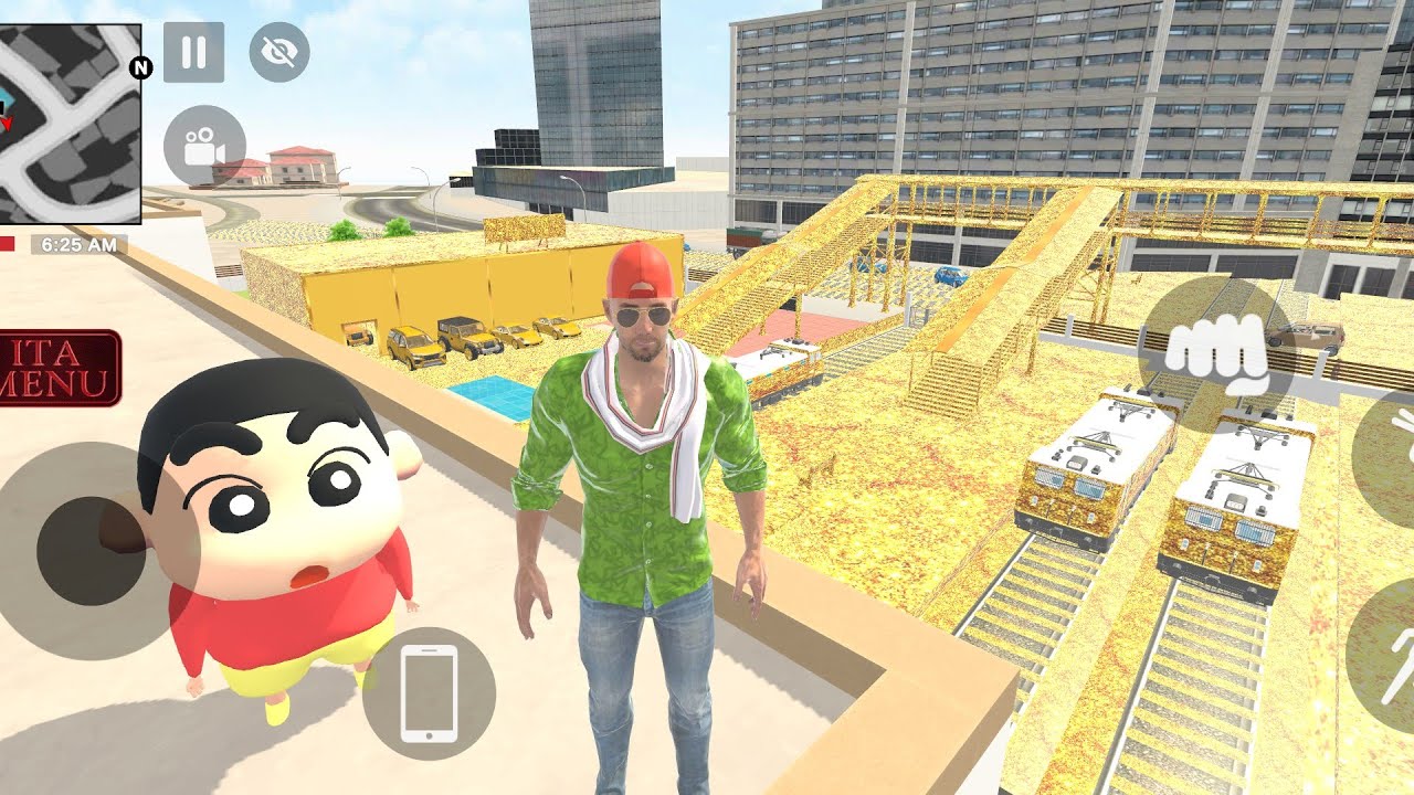 Franklin and Shinchan open golden railway station and car showroom 🚗 Indian theft Auto simulator 🚂