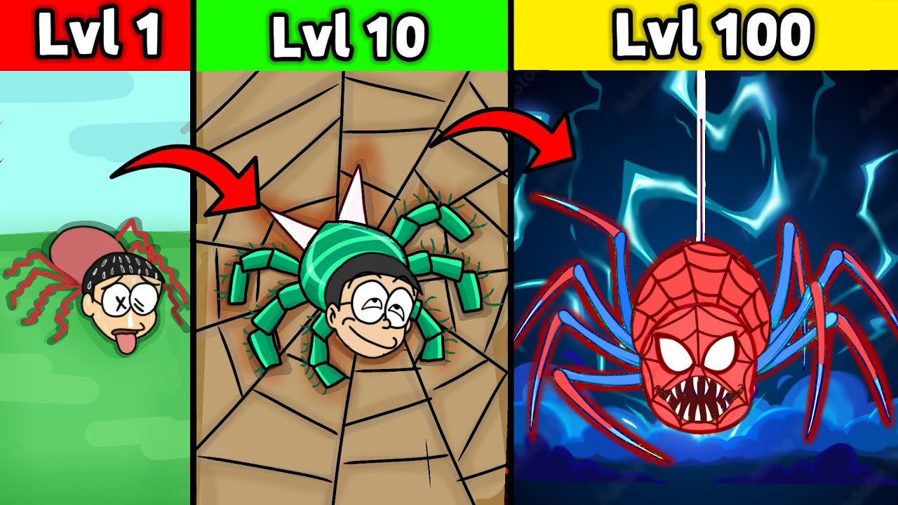 Nobita Evolving to Monster Spider 😈 || Funny Game 😂