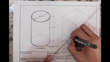 Cilindro y prisma hexagonal en isométrico a 30° parte 2