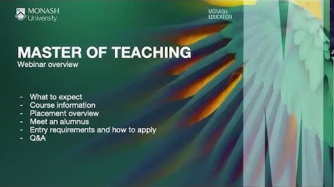Master of Teaching course information webinar - 23 October 2025