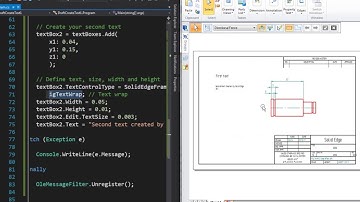 Solid Edge Macro Tutorial with C# - 43 - Draft - Create new text
