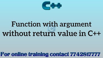 function with argument without return value in c++
