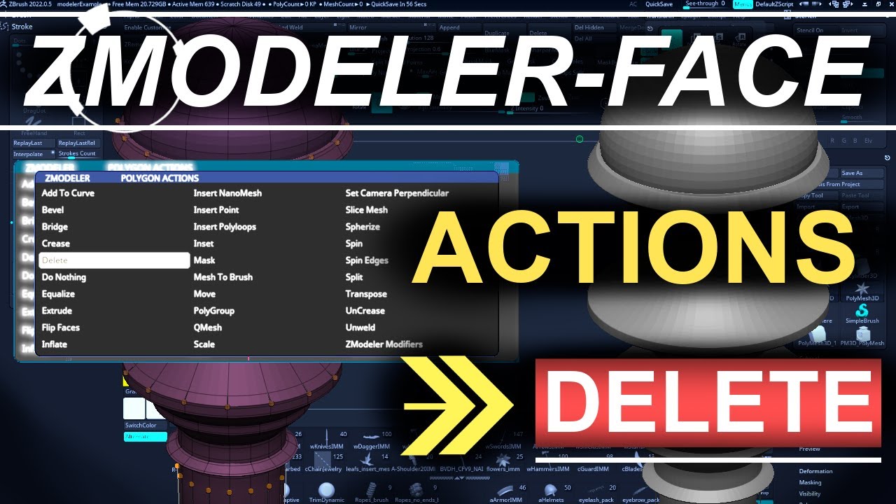 why doesnt delet polygon work on zbrush zmodeler