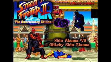 Hyper Street Fighter II – [ARCADE] Shin Akuma vs Glitchy Shin Akuma (CPU vs CPU)