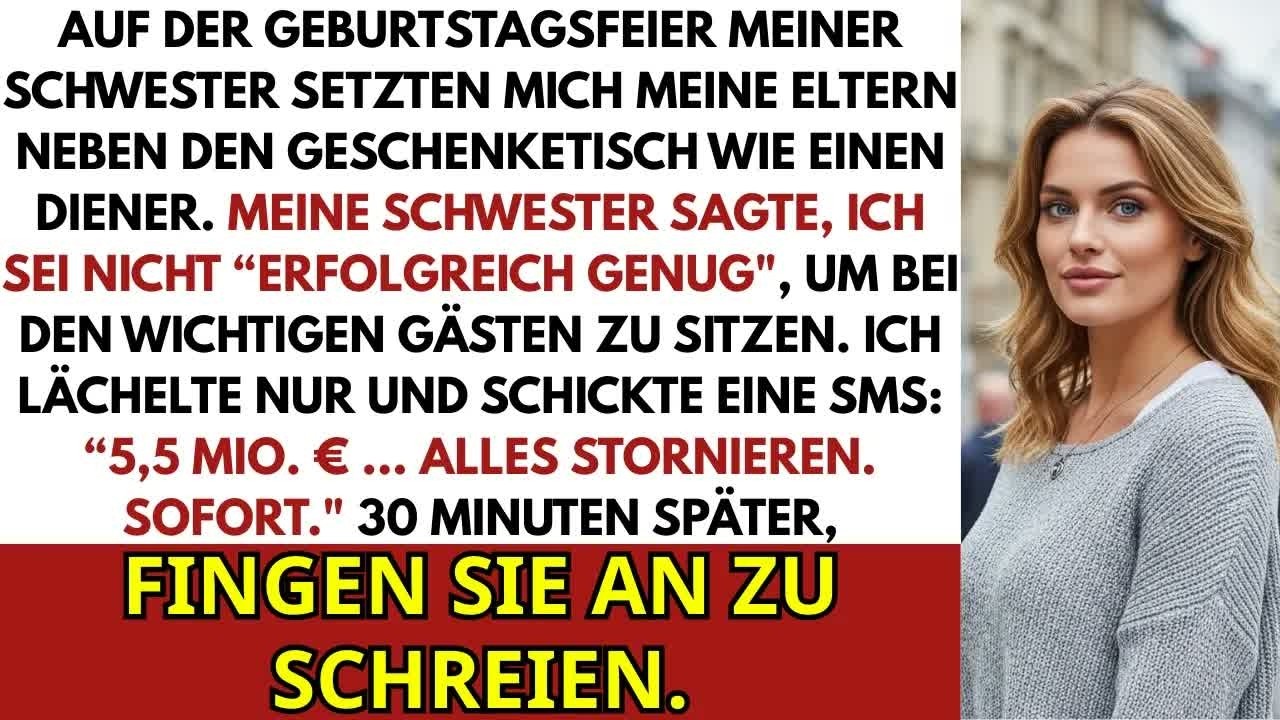 Ein einziges Flüstern von meiner eigenen Schwester reichte, um mich vor aller Augen zu demütigen. „Du bist nicht erfolgreich genug, um bei den wichtigen Gästen zu sitzen“, sagte Martina auf ihrer...