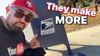 POSTAL WORKERS MAKE MORE MONEY THAN TRUCK DRIVERS.