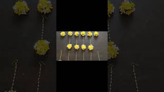 Artificial flowers bindi bridesmaid set for haldi ceremony 💛💛💛