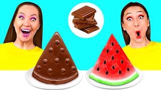 Real Food vs Chocolate Food Challenge | Crazy Ideas To Cook by PaRaRa Challenge