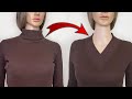 💥SEWING TRICK: How to Easily Alter a Tight Neckline into a V-Neck