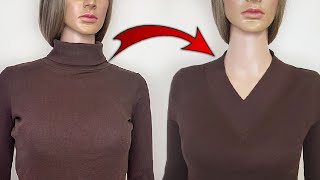 SEWING TRICK: How to Easily Alter a Tight Neckline into a VNeck