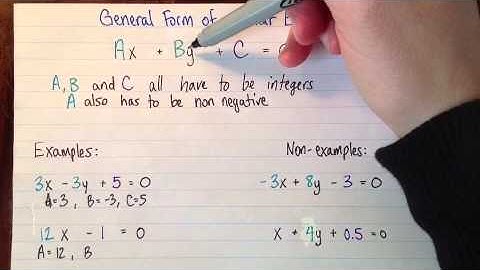 General form of a linear equation