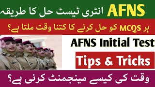 AFNS Entry Test solve method how to solve AFNS Entry Test AFNS 2025 entry Test guide