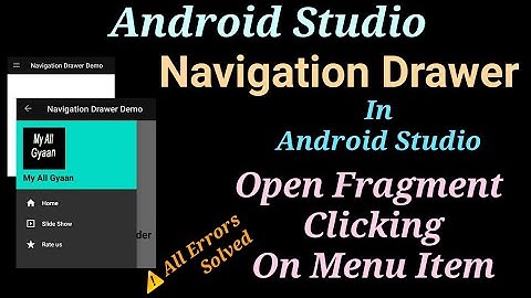 Navigation Drawer In #Android Studio | Open Fragment Clicking On Menu Item In Navigation Drawer