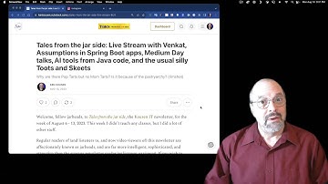 Tftjs: Live stream with Venkat, Spring Boot HEAD requests, AI tools from Java, Medium Day, and more