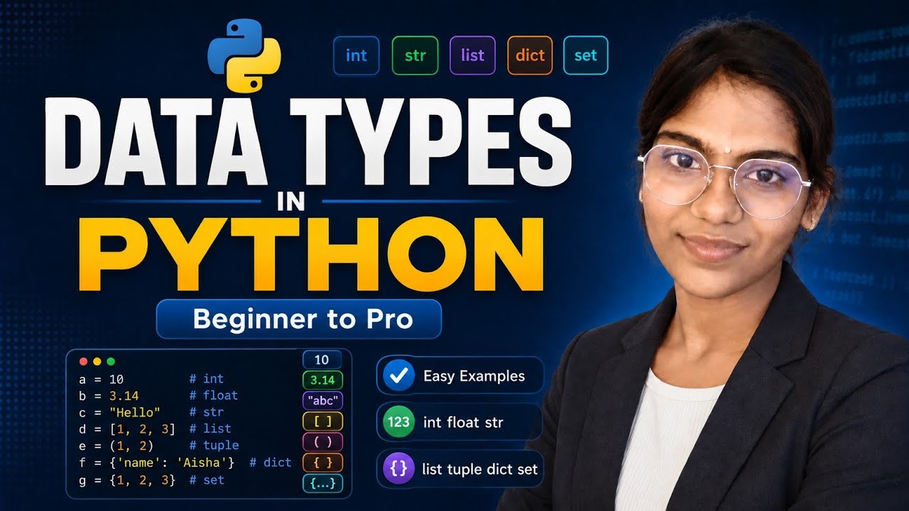 Python Data Types in ONE Video 🔥 | From Zero to Pro (Beginner to ...