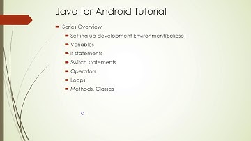 Java for Android Tutorial series overview