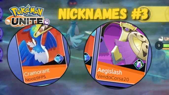 Nicks ENGRAÇADOS no Pokemon Unite - Nicknames 