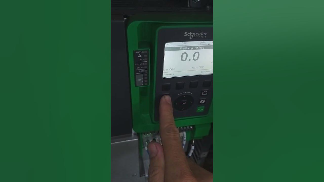 Set up relay out and analog input to control speed output signal to