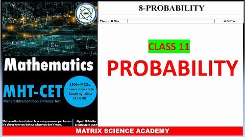 8 PROBABILITY MCQ SOLVING SESSION l MATHEMATICS MCQ BOOK SOL l ALGESH SIR l MSA