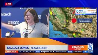 Seismologist lucy jones detailed the 6.4. magnitude southern
california earthquake that struck near ridgecrest in kern county on
july 4, 2019. details: http:...