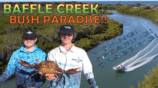 Baffle Creek Bush Paradise camping from the boat, spearfishing, fishing, crabbing magic place