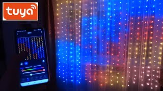 Умная WiFi Tuya светодиодная штора с выводом текста,картинок и музыкальный режим DIY Picture Display