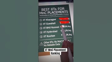 IIT MnC Placement Ranking : IIT Bombay is not #1 💀 IIT JEE | JEE Advanced | JEE Mains #iit #jee