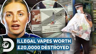 Police Destroy £20,000 Worth Of Illegal Vapes Banned In America | This Cop Life