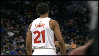 Thaddeus Young Makes Back To Back Baskets