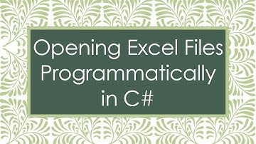 Opening Excel Files Programmatically in C#