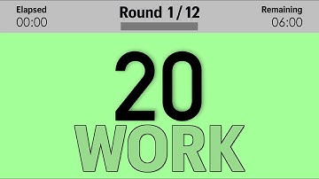 Tabata HIIT Timer 20/10 - 12 Rounds - 6 Minutes (4K)
