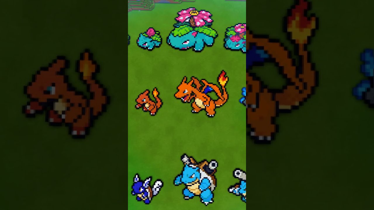 マイクラドット絵 ポケモン初代御三家 メガ進化 Shorts Youtube